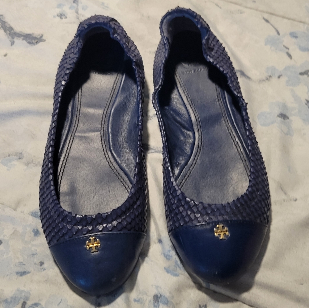 Tory Burch Snake Skin Purple Ballet Flat - Size 7